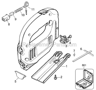 Page A Diagram and Parts List for JS300 Type 3 Black and Decker Jig Saw